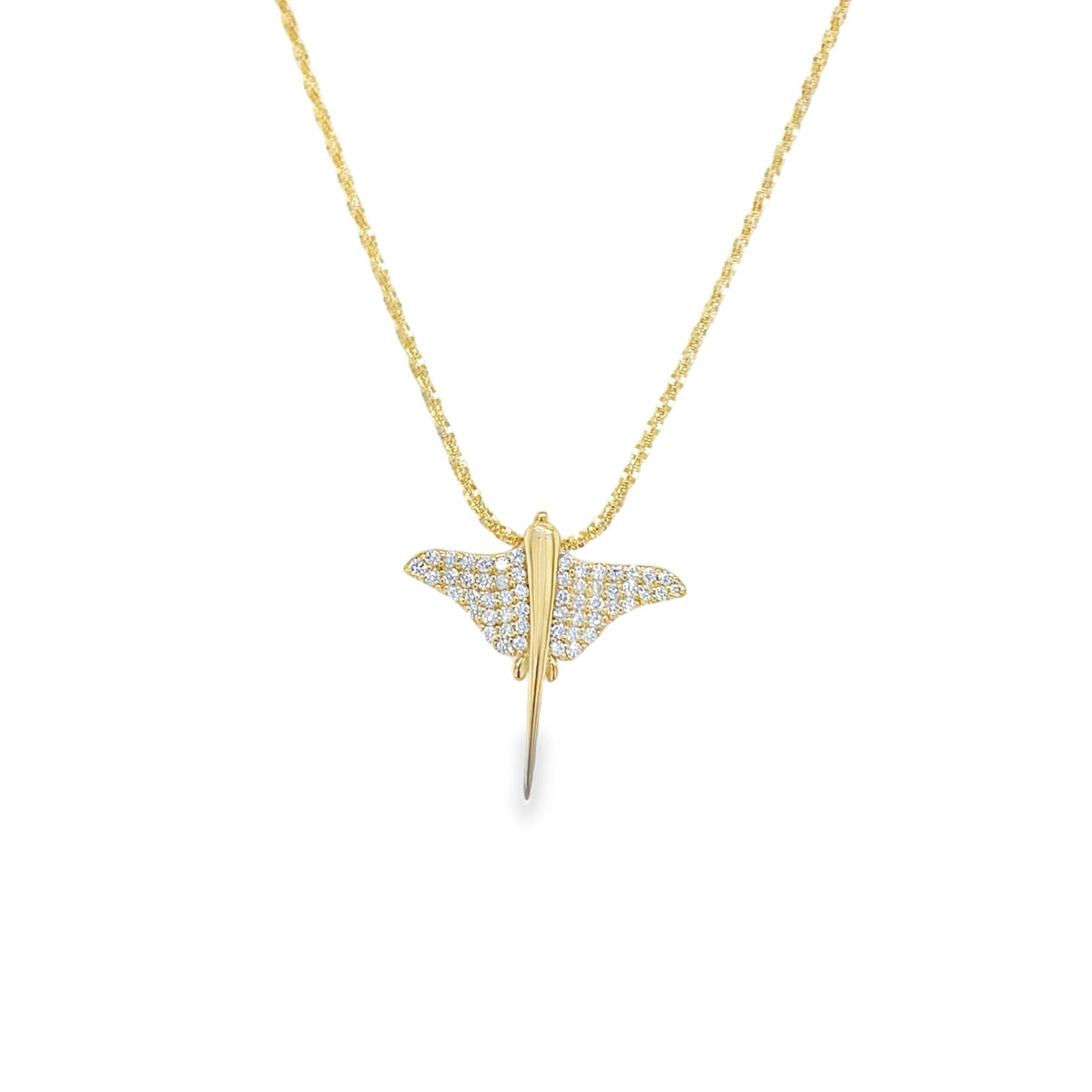 Jai's 14K Yellow Gold Diamond Stingray Pendant