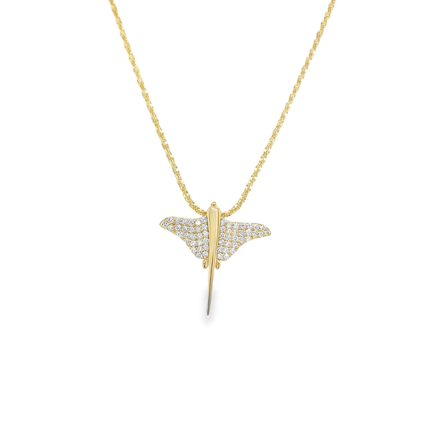 Jai's 14K Yellow Gold Diamond Stingray Pendant