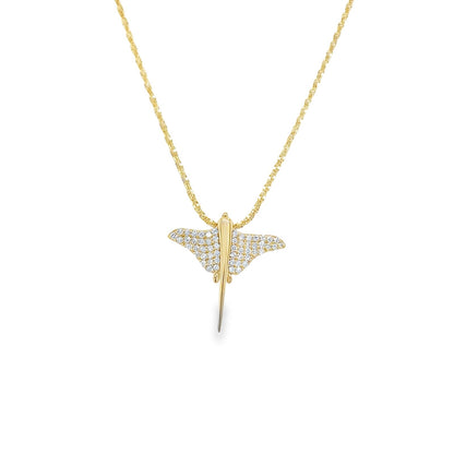 Jai's 14K Yellow Gold Diamond Stingray Pendant