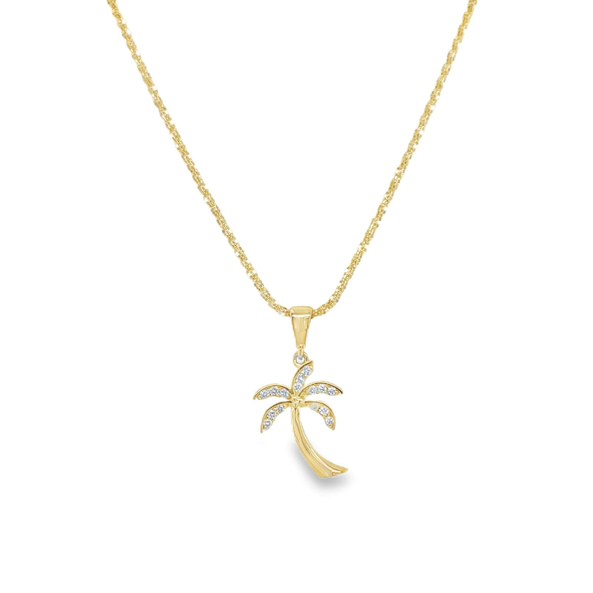 Jai's 14K Yellow Gold Diamond Palm Tree Pendant