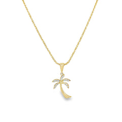 Jai's 14K Yellow Gold Diamond Palm Tree Pendant