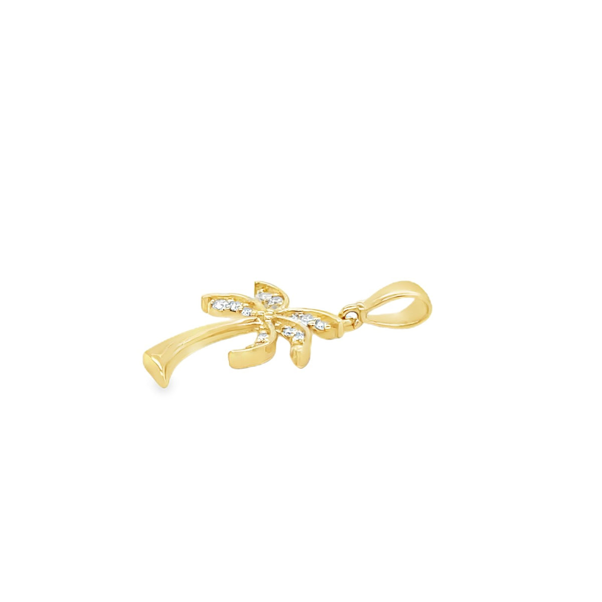 Jai's 14K Yellow Gold Diamond Palm Tree Pendant
