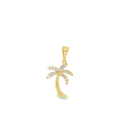 Jai's 14K Yellow Gold Diamond Palm Tree Pendant