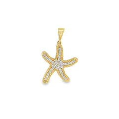 Jai's 14K Yellow Gold Large Diamond Starfish Pendant