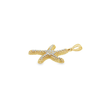 Jai's 14K Yellow Gold Large Diamond Starfish Pendant