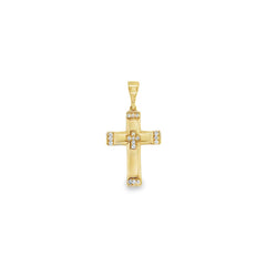 Jai's 14K Yellow Gold Diamond Cross Pendant