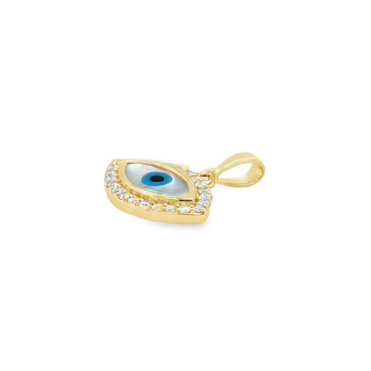 Jai's 14K Yellow Gold Mother-of-Pearl & Diamond Evil Eye Pendant