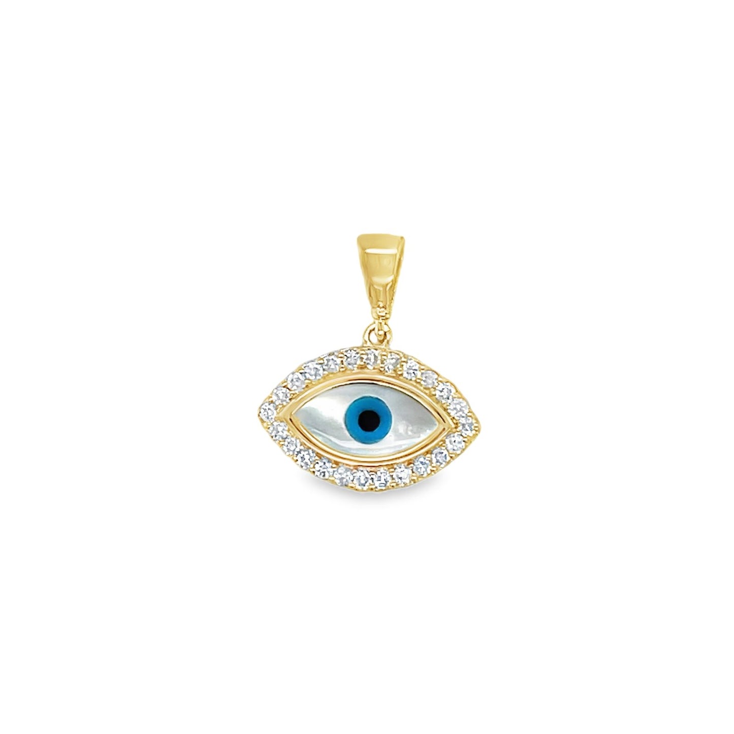 Jai's 14K Yellow Gold Mother-of-Pearl & Diamond Evil Eye Pendant