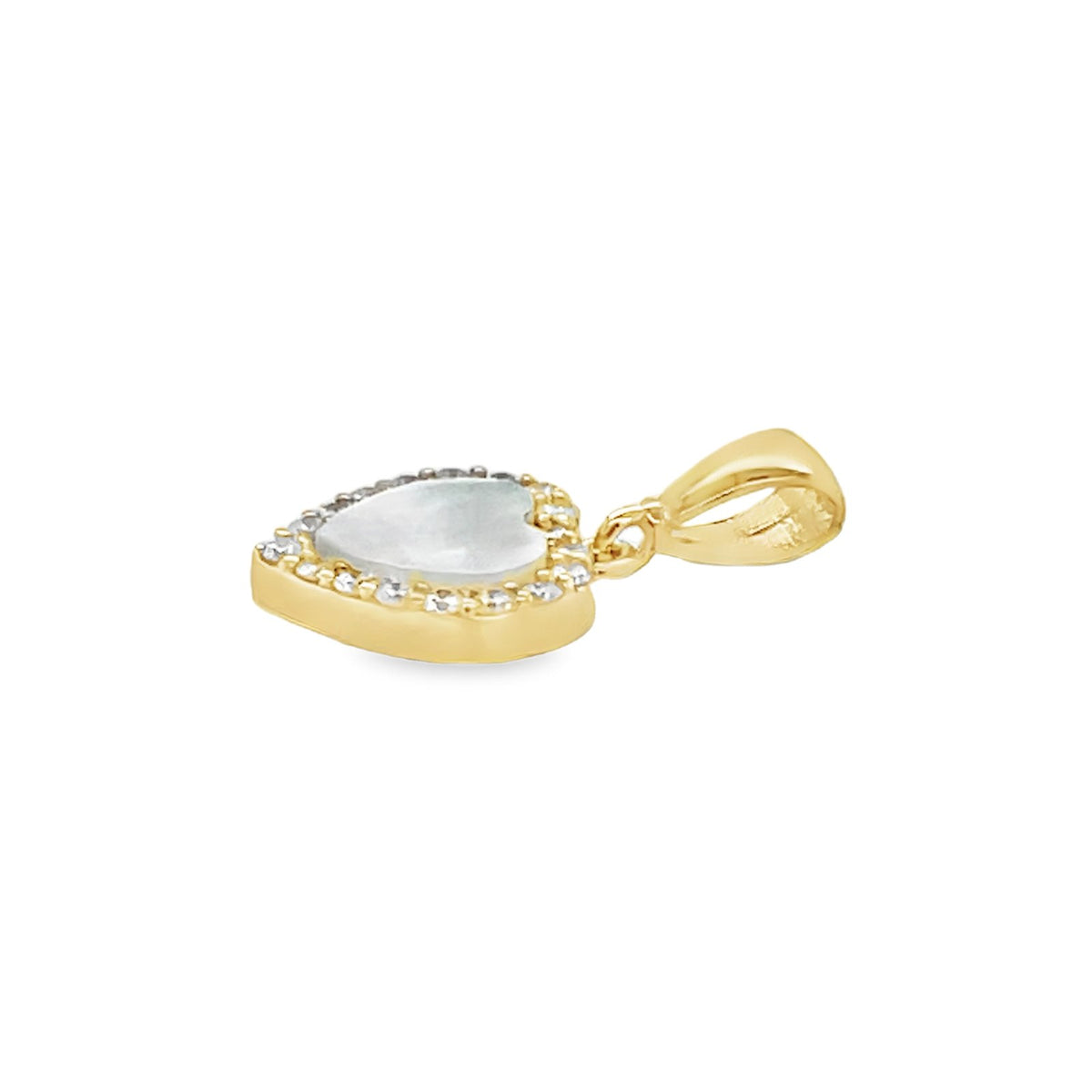 Jai's 14K Yellow Gold Mother-of-Pearl & Diamond Heart Pendant