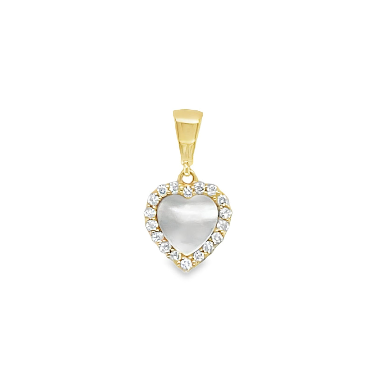 Jai's 14K Yellow Gold Mother-of-Pearl & Diamond Heart Pendant