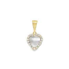 Jai's 14K Yellow Gold Mother-of-Pearl & Diamond Heart Pendant