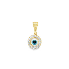 Jai's 14K Yellow Gold Diamond Evil Eye Pendant