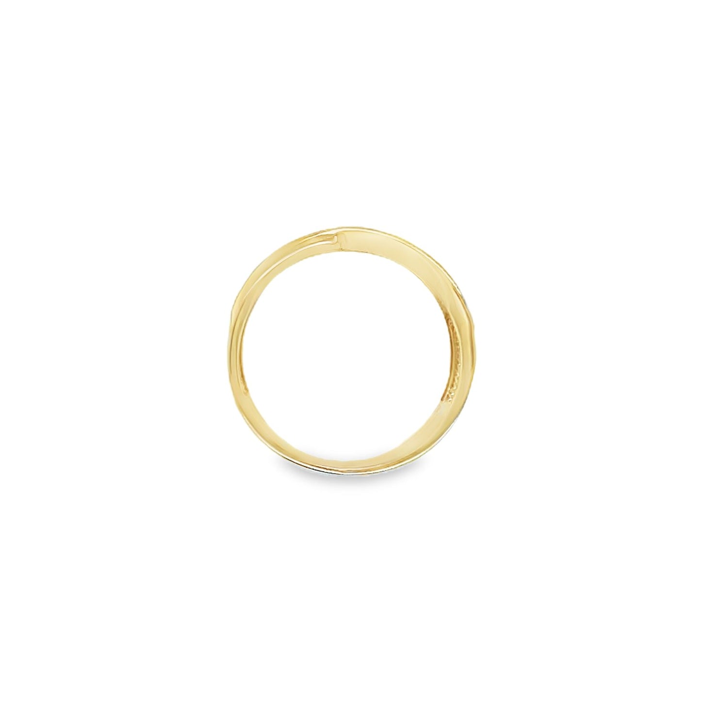 Jai's 14K Yellow Gold Thin Overlapping Diamond Ring