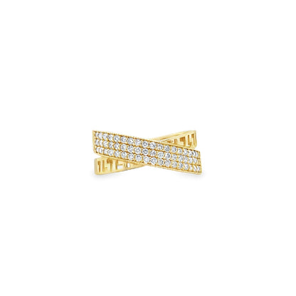 Jai's 14K Yellow Gold Thin Overlapping Diamond Ring