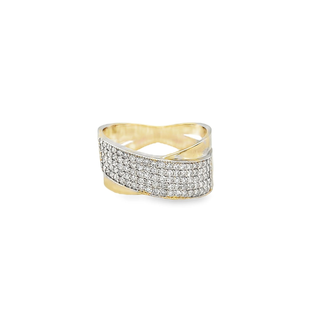 Overlapping Diamond Rings Jai's 14K Yellow Gold Wide Diamond Overlapping Ring – Jai's Turks and ...