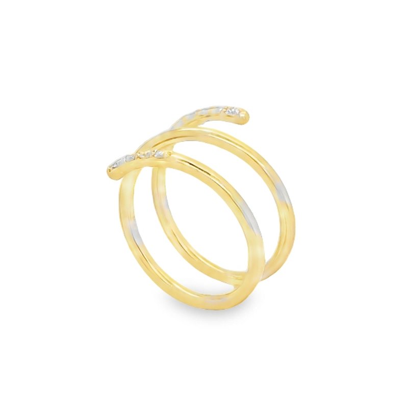 Jai's 14K Yellow Gold Diamond Spiral Ring