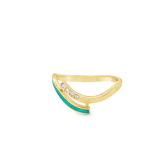 Jai's 14K Yellow Gold Turquoise & Diamond Ring