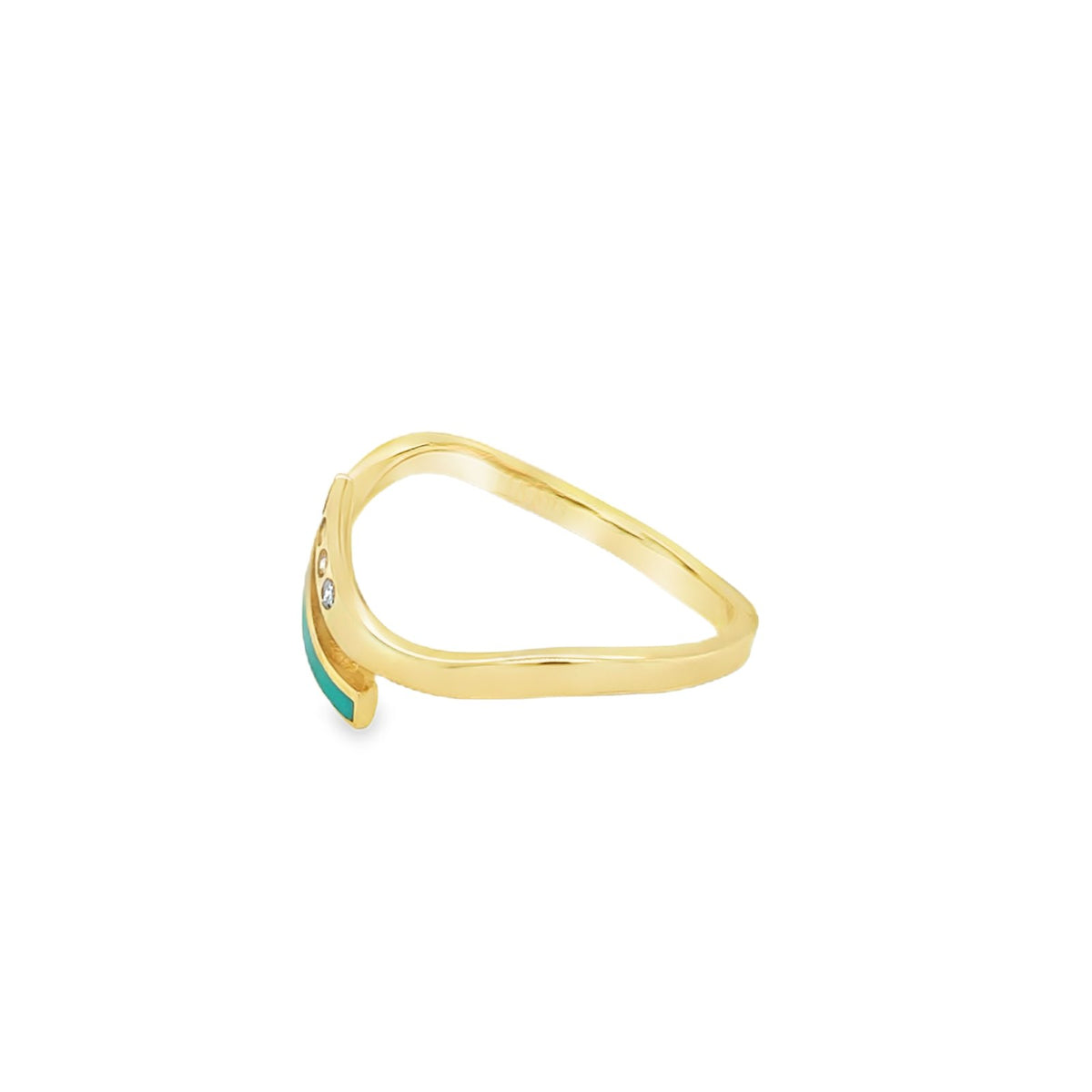 Jai's 14K Yellow Gold Turquoise & Diamond Ring