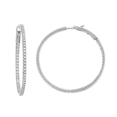 Jai's 14K White Gold Medium Diamond Inside-out Hoops