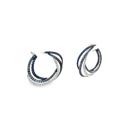 Jai's 18K White Gold Spiral Sapphire & Diamond Studs