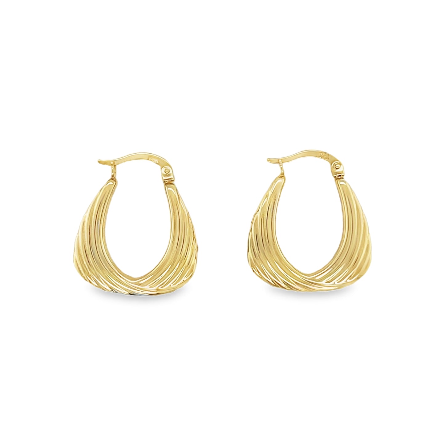Jai's 14K Yellow Gold Engraved Thick Hoops