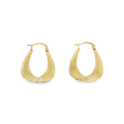 Jai's 14K Yellow Gold Engraved Thick Hoops