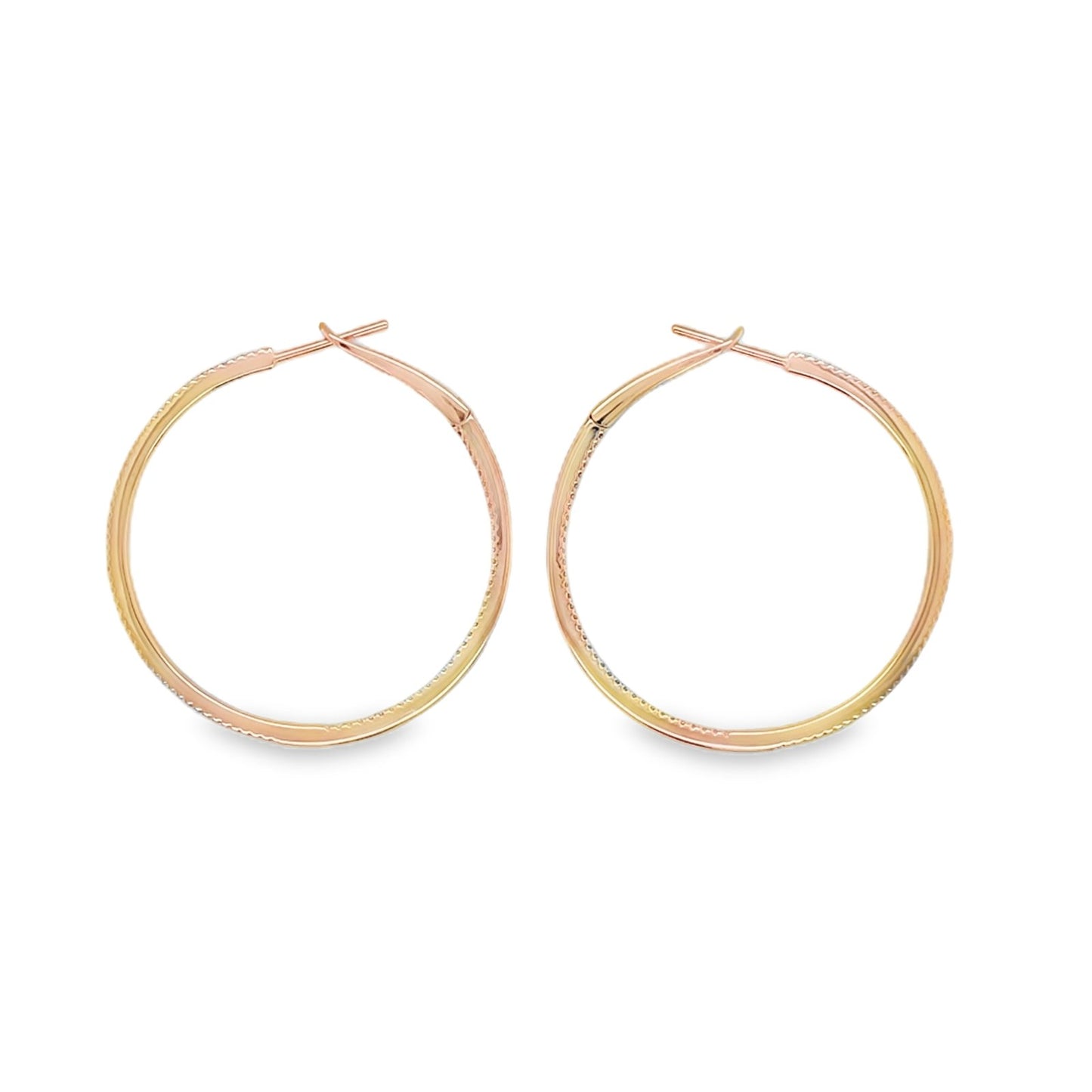 Jai's 18K Rose Gold Medium Diamond Inside-out Hoops