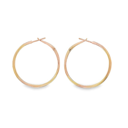 Jai's 18K Rose Gold Medium Diamond Inside-out Hoops