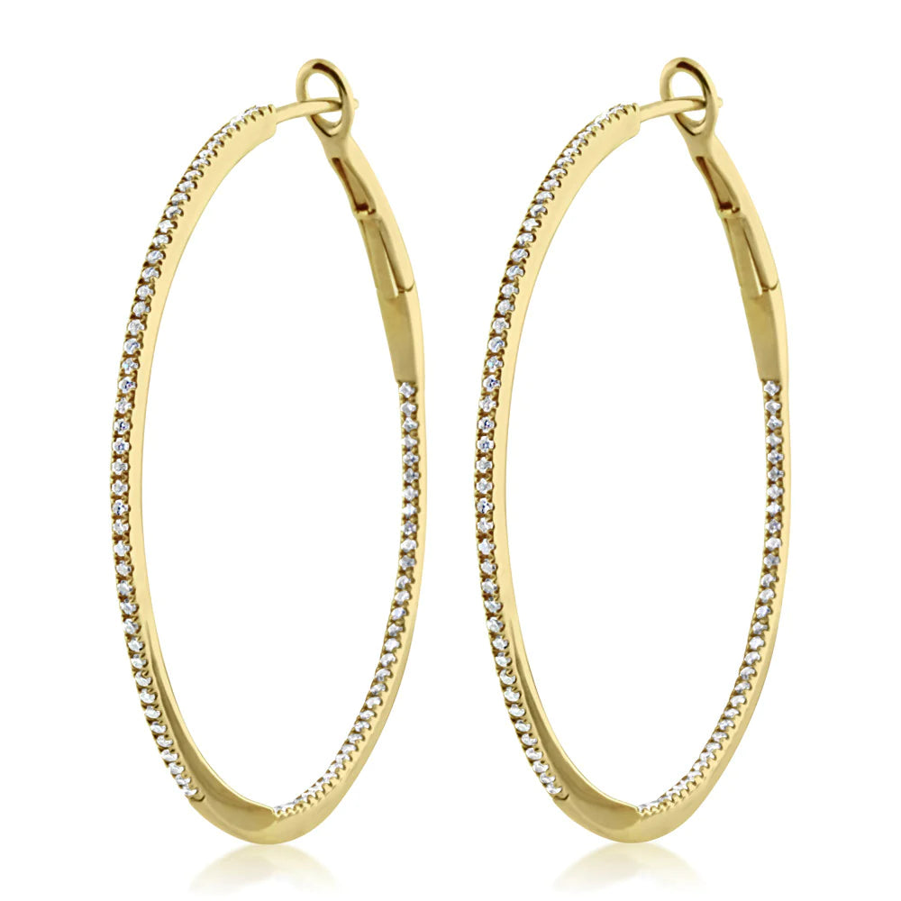 Jai's 18K Yellow Gold Diamond Inside-out Hoops