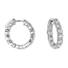 Morris & David's 14K White Gold Petite 4-carat Diamond Inside-out Hoops