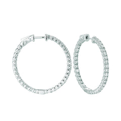 Morris & David's 14K White Gold Petite 3-carat Diamond Inside-out Hoops