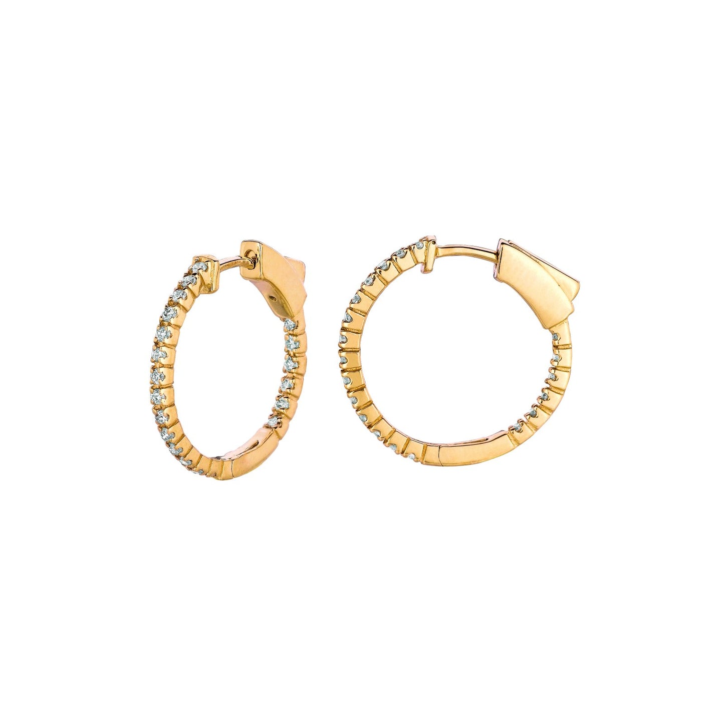 Morris & David's 14K Yellow Gold Petite 1-carat Diamond Inside-out Hoops