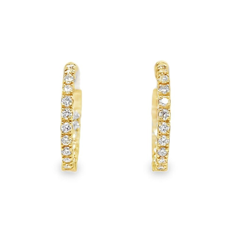Morris & David's 14K Yellow Gold Petite 1-carat Diamond Inside-out Hoops