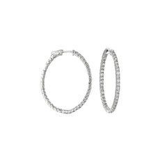 Morris & David's 14K White Gold Petite 5.5-carat Diamond Inside-out Hoops