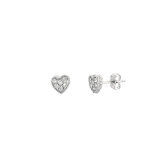 Morris & David's 14K White Gold Diamond Heart Studs