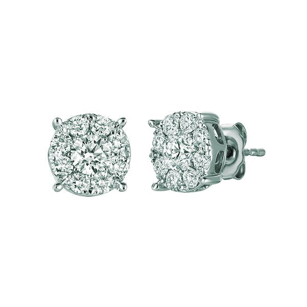 Morris & David's 14K White Gold Diamond Halo Studs