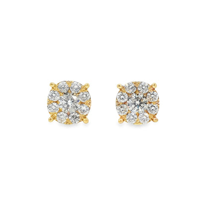 Morris & David's 14K Yellow Gold Diamond Halo Studs
