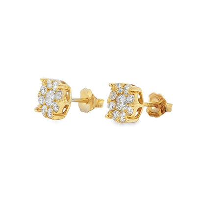 Morris & David's 14K Yellow Gold Diamond Halo Studs