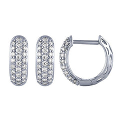 Morris & David's 14K White Gold 0.5-carat Diamond Pave Huggies