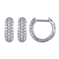 Morris & David's 14K White Gold 0.5-carat Diamond Pave Huggies