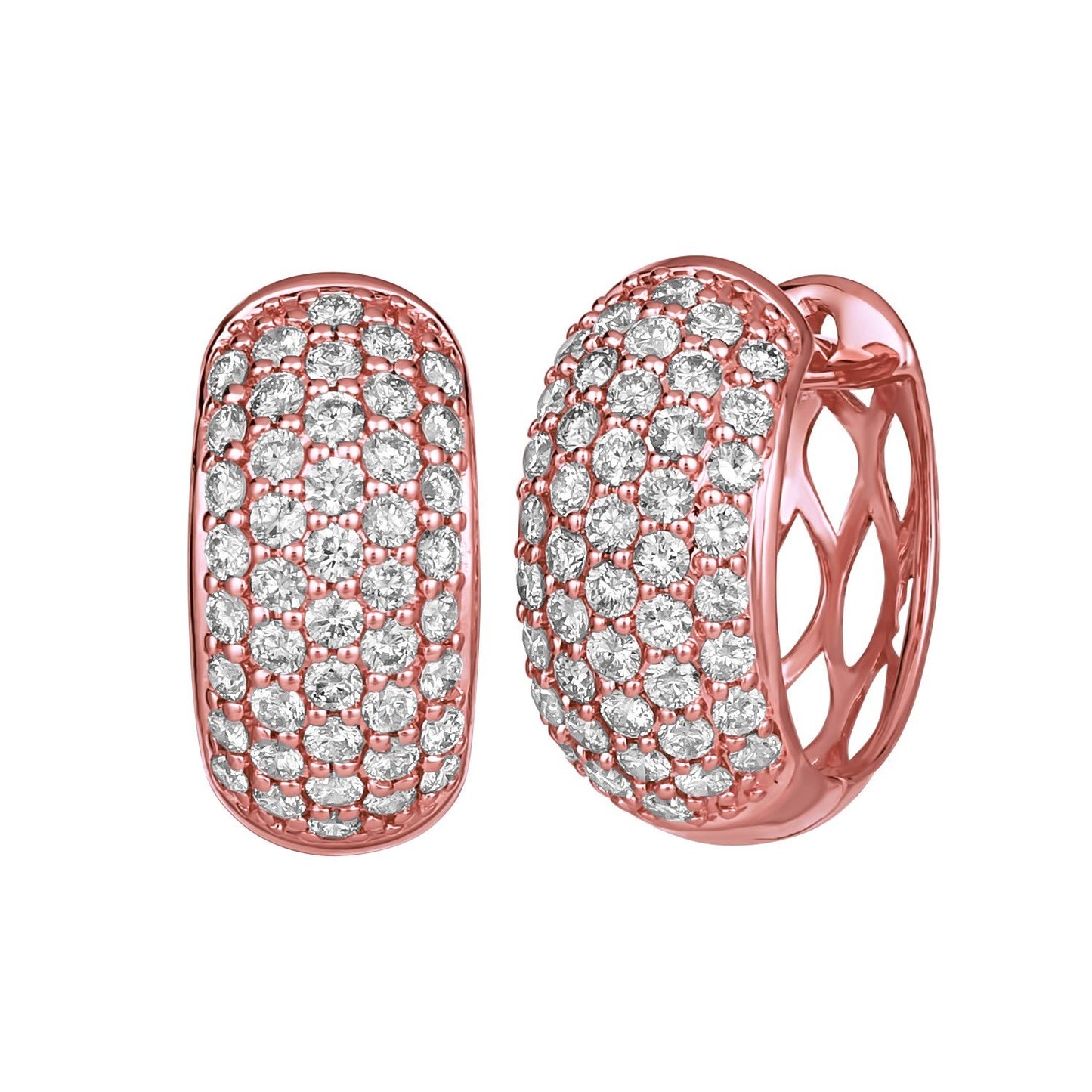 Morris & David's 14K Rose Gold 0.5-carat Diamond Pave Huggies