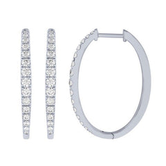 Morris & David's 14K White Gold Diamond Hoops