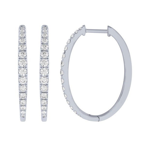 Morris & David's 14K White Gold 0.75-carat Diamond Hoops