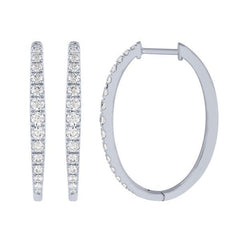 Morris & David's 14K White Gold 0.75-carat Diamond Hoops
