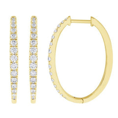 Morris & David's 14K Yellow Gold 0.75-carat Diamond Oval Hoops