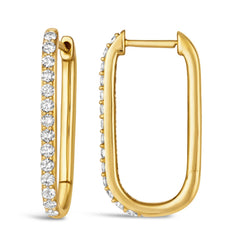Morris & David’s 14K Yellow Gold 1-carat Diamond Paperclip Hoops