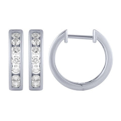 Morris & David's 14K White Gold 0.75-carat Diamond Huggies