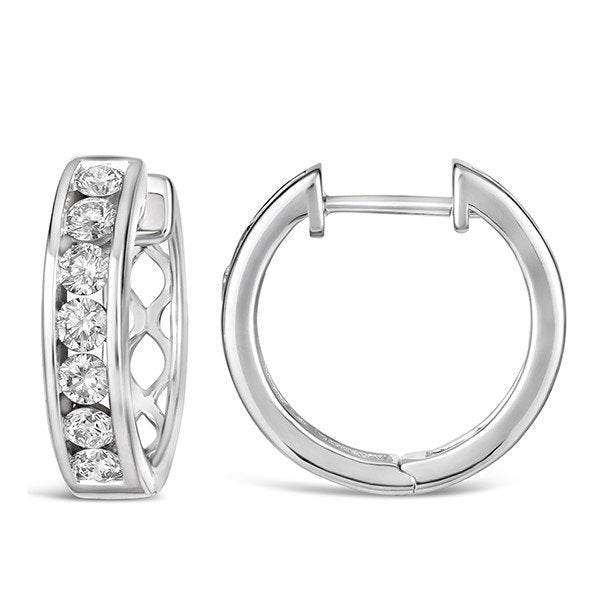 Morris & David's 14K White Gold 1-carat Diamond Hoops