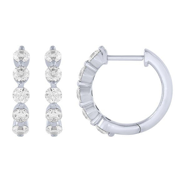 Morris & David's 14K White Gold 0.75-carat Diamond Huggies