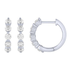 Morris & David's 14K White Gold 0.75-carat Diamond Huggies